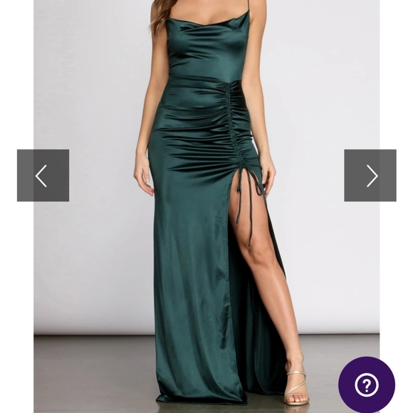 Windsor Kayla Cowl Neck Satin Dress 